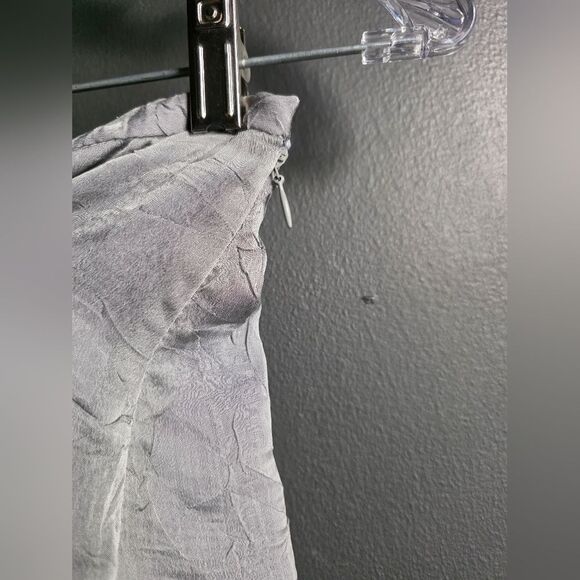 J. Jill Gray Crinkle Polyester Sz 14T Maxi Lined Skirt Festival Boho - Picture 7 of 10